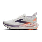 White running shoe with colorful accents on a white background
