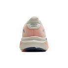 Back view of a running shoe on a white background