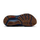 Blue and brown athletic shoe sole on a white background