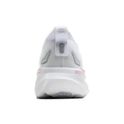 White running shoe with gray accents on a white background