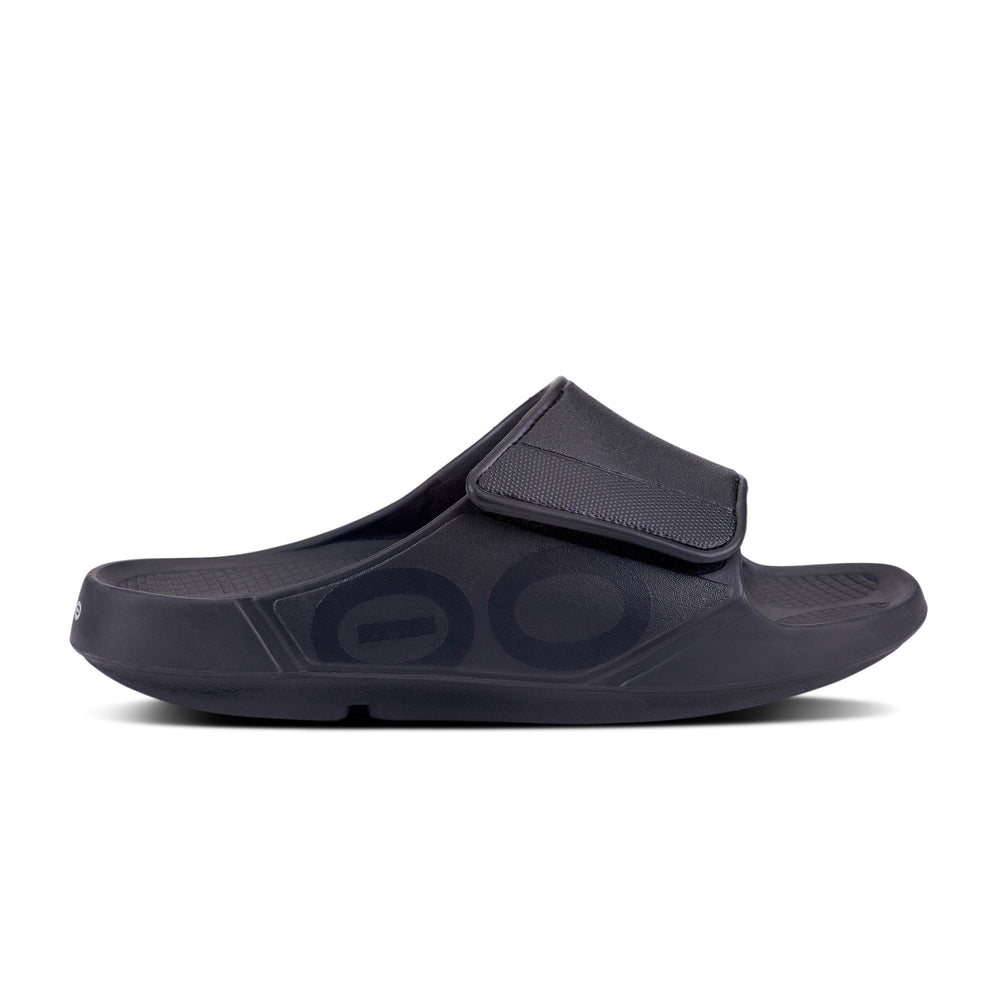 Unisex OOfos OOahh Sport Flex Sandal Color: Matte Black 2