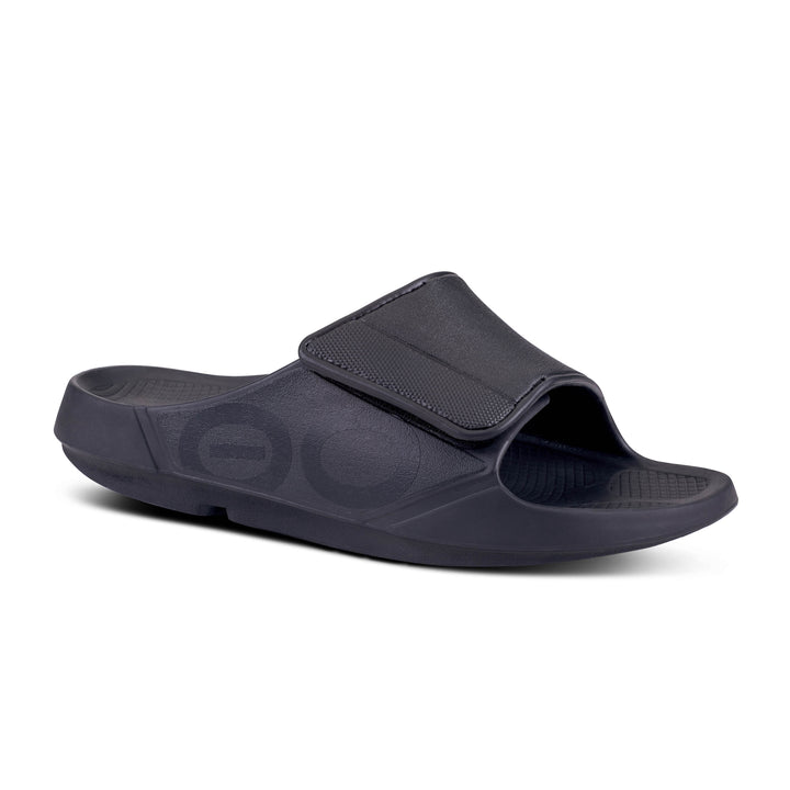 Men's Oofos OOahh Sport Flex Sandal Color: Matte Black 1