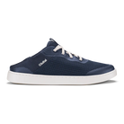 Navy blue sneaker with white sole on a white background