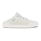White sneaker with a brand logo on a white background