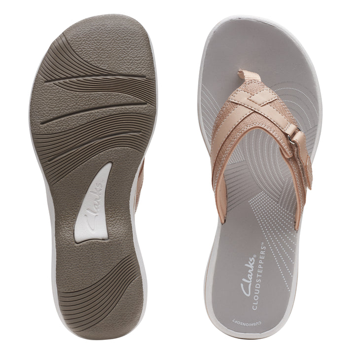 Women's Clarks Breeze Sea Color: Taupe Synthetic  7