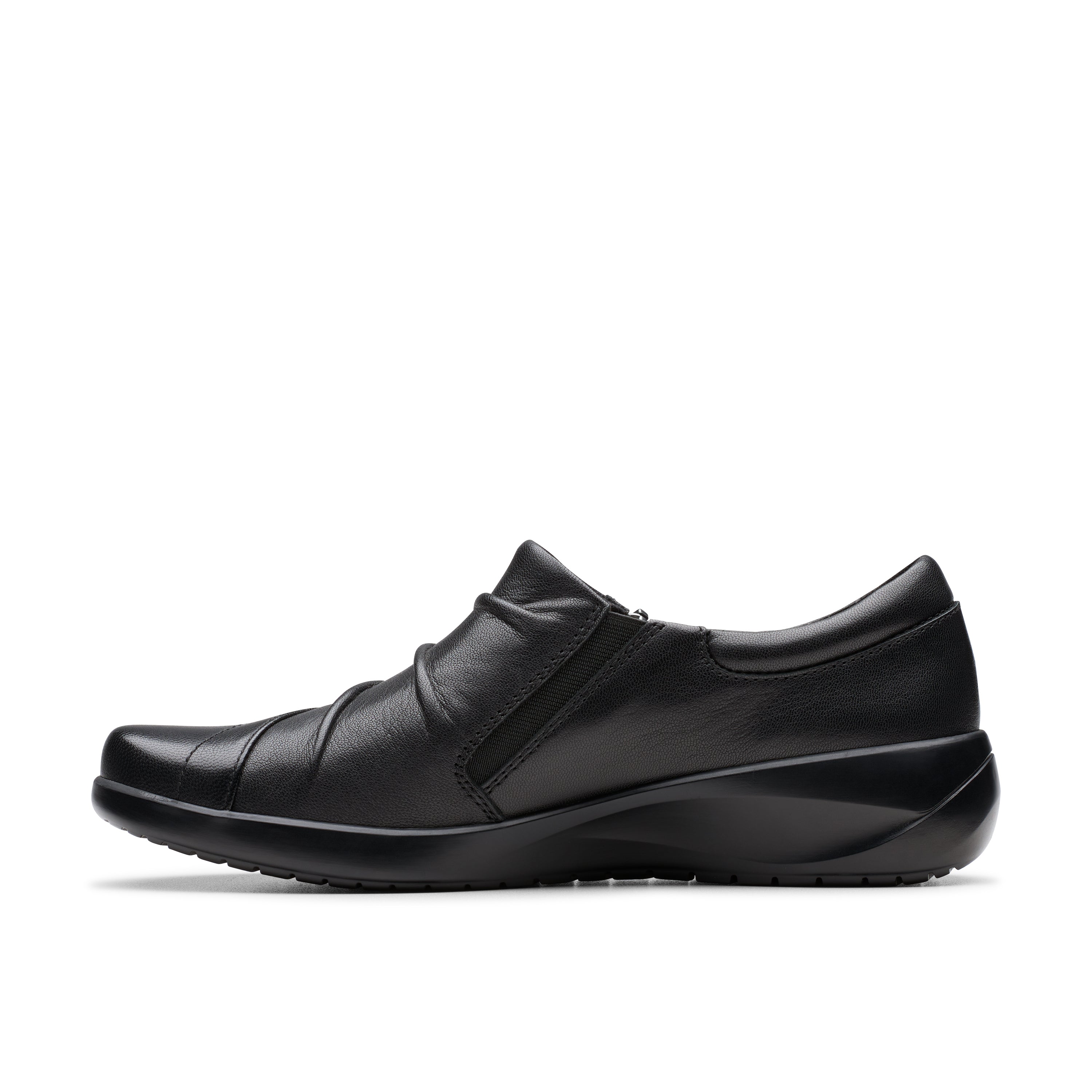 Black shoe on a white background