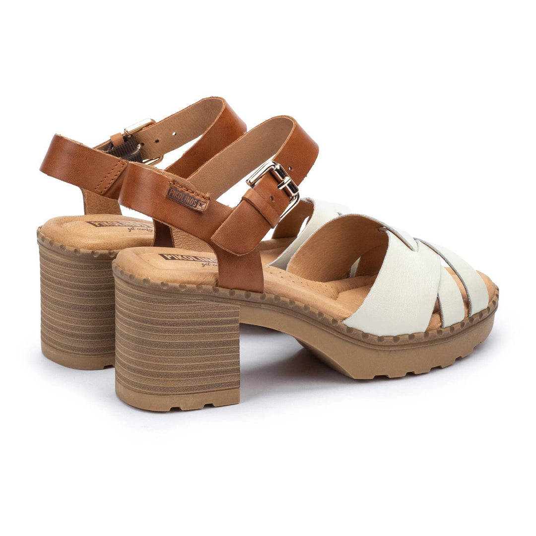Women's Pikolinos Canarias Sandals with Heel and Braided Vamp Color: Nata 4