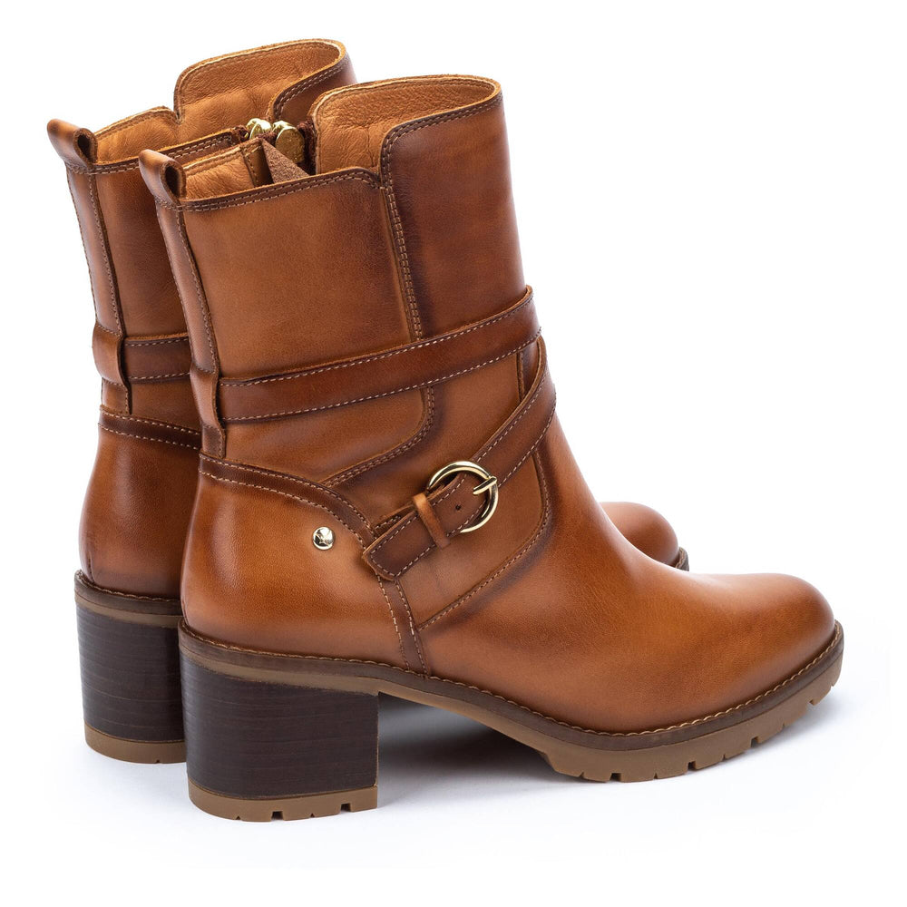 Women's Pikolinos Llanes High Ankle Boots with Heel Color: Brandy 
