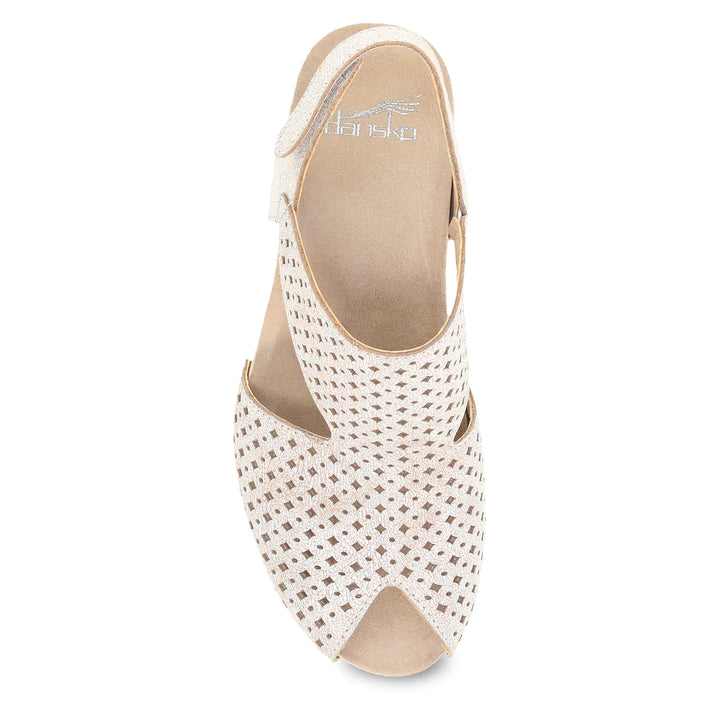 Women's Dansko Teagan Color: White Vintage Leather Sandal