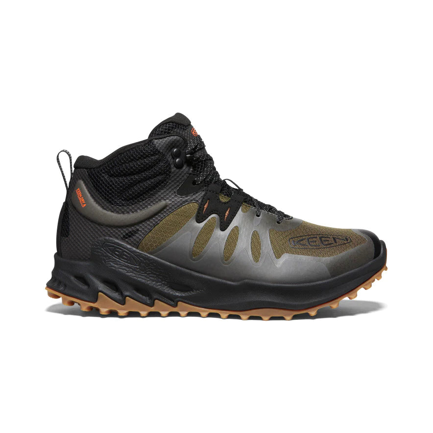 Men's Keen Zionic Waterproof Hiking Boot Color: Dark Olive/Scarlet Ibis 2