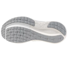 Close-up of a shoe sole with tread pattern on a white background