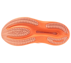 Close-up of an orange athletic shoe sole on a white background