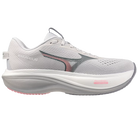 White running shoe with pink accents on a white background