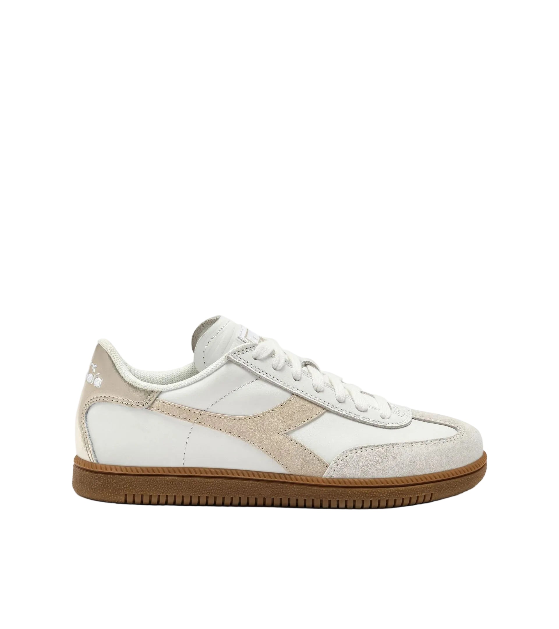 White and beige sneaker on a white background