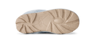 The beige rubber outsole of a UGG boot, showing the brand name embossed in the center, photographed from a top-down view on a white background.