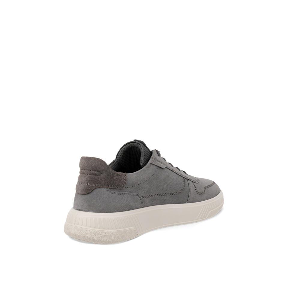 Gray sneaker with white sole on a white background