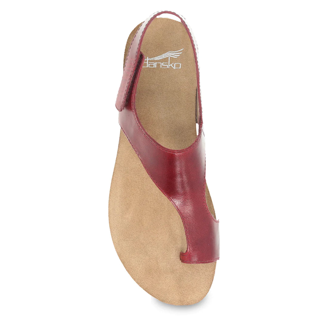 Women's Dansko Reece Color: Cinnabar Waxy Burnished Sandal 4