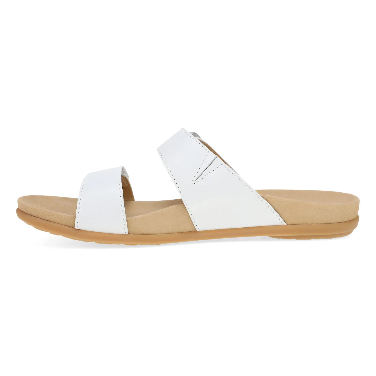 White sandal with a wooden sole on a white background