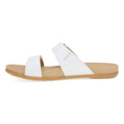 White sandal with a wooden sole on a white background
