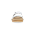 White sandal with wooden sole on a white background