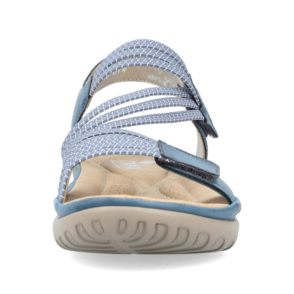 Blue sandal with strap design on a white background