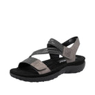 Gray sandal with black sole on a white background