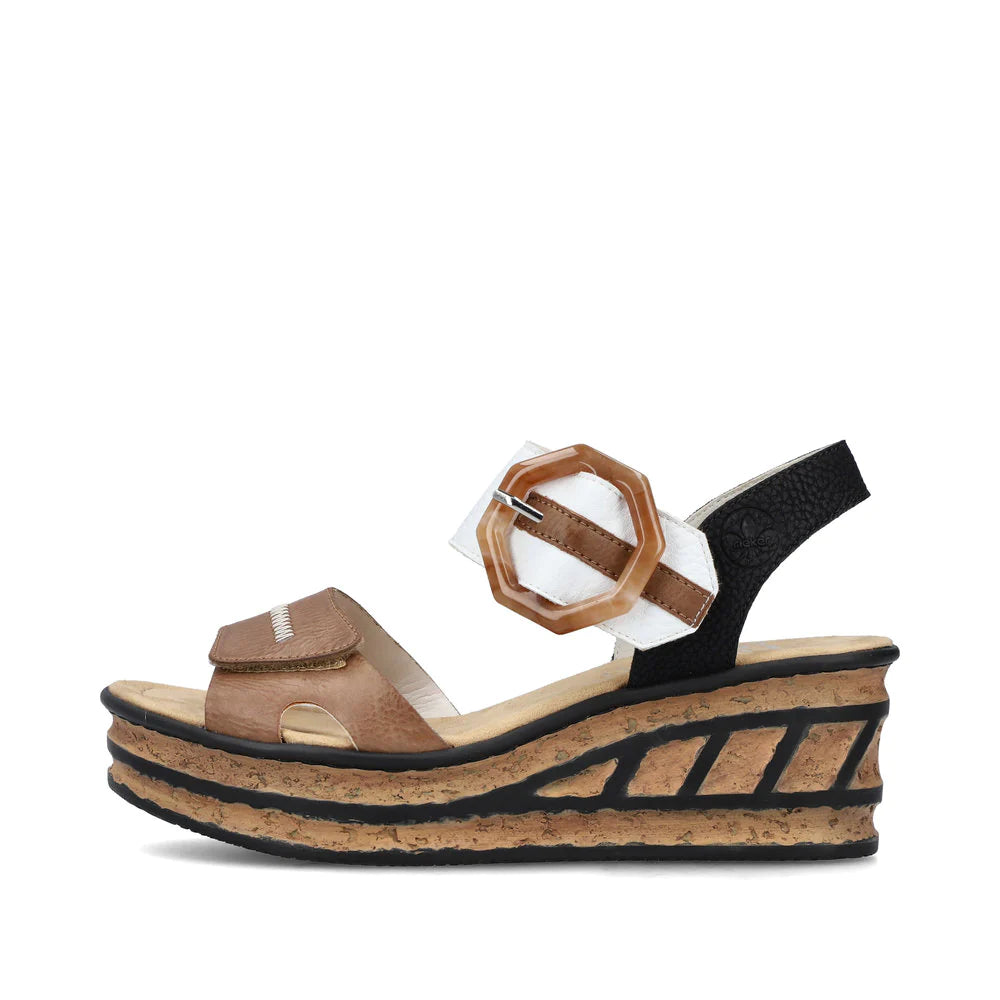 Women's Rieker 68176 Rose Color: Beige Multi 7