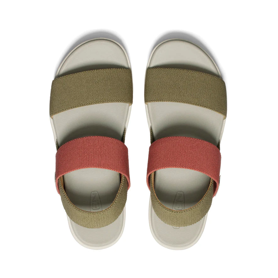 Women's Keen Elle Backstrap Sandal Color: Martini Olive/Baked Clay 5