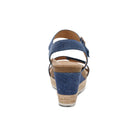 Blue wedge sandal on a white background