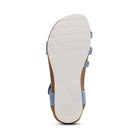 Blue sandal with white sole on a white background
