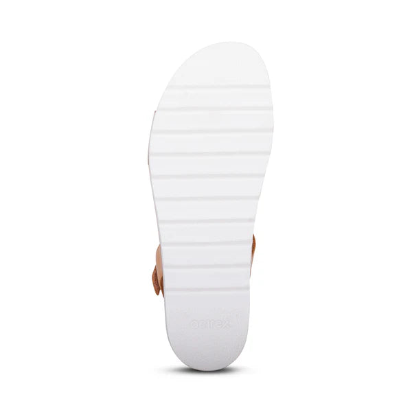 White sole of a shoe on a white background