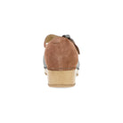 Brown sandal with wooden sole on a white background