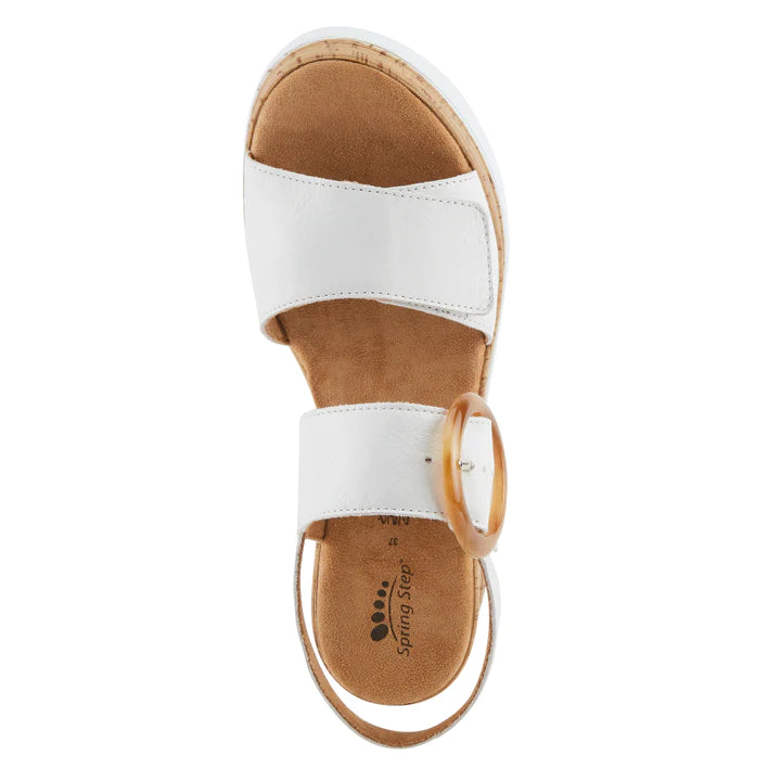 Women's Spring Step Abarah Sandals Color: White  6