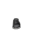 Black sandal with a white sole on a white background