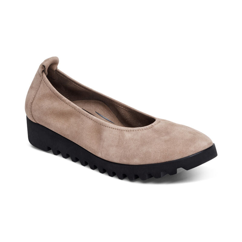 Women's Aetrex Brianna Ballet Flat Color: Taupe