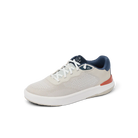 White sneaker with gray sole on a white background