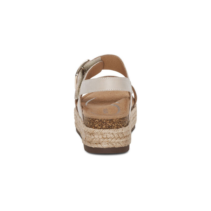 Women's Aetrex Vania Arch Support Platform Sandal Color: Cream 5