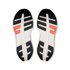 Pair of black, white, and red shoe insoles on a white background