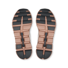 Top view of a pair of brown and black shoes on a white background