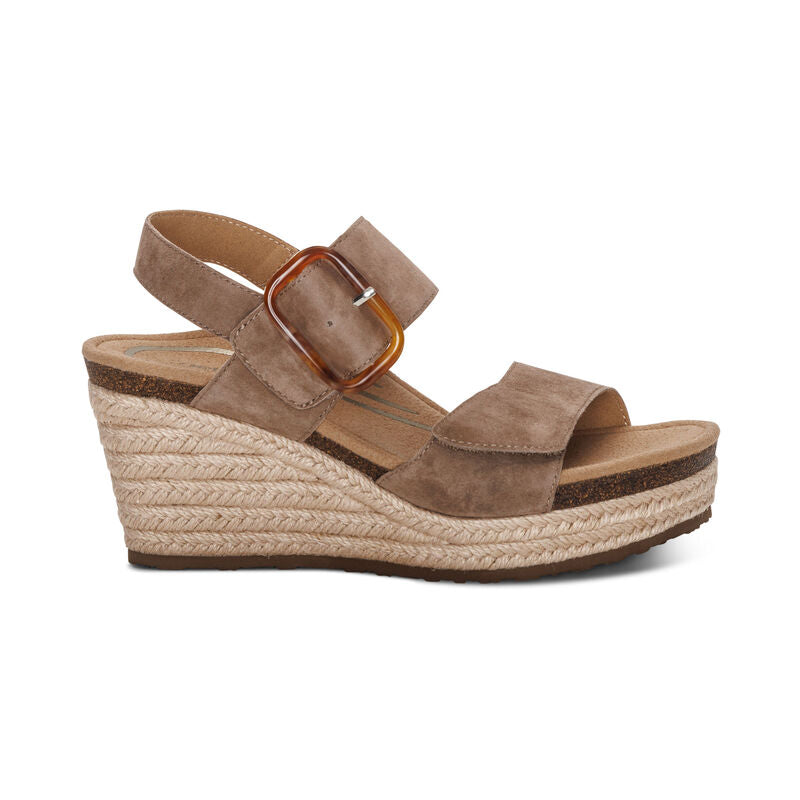 Women's Aetrex Ashley Arch Support Wedge Color: Taupe  2