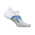 White and gray ankle sock with blue accent on a white background