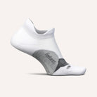 White ankle sock with gray heel and sole on a white background
