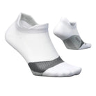 White ankle socks with gray accents on a light gray background