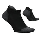 Black ankle socks with gray toes on a white background, featuring 'Fuscare' branding.