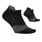 Black and gray ankle socks on a white background