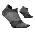 Pair of gray ankle socks on a light gray background