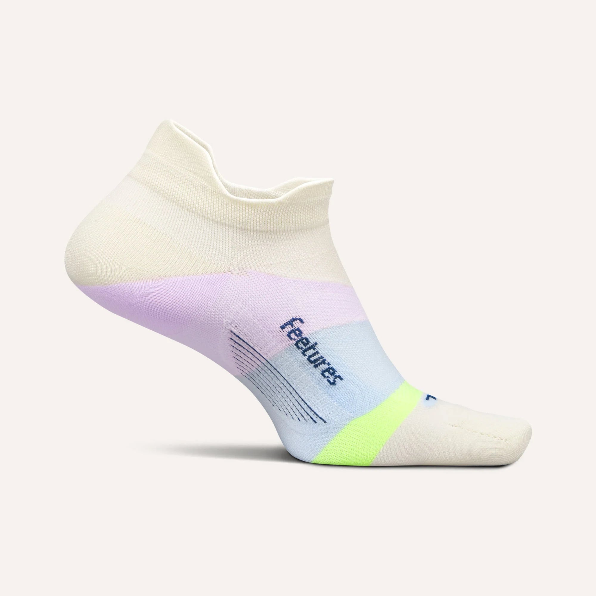 Multicolored sock with gradient design on a white background