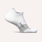 White ankle sock with gray heel and sole on a white background