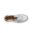 White sneaker with gray accents on a white background