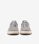 Pair of gray sneakers on a white background